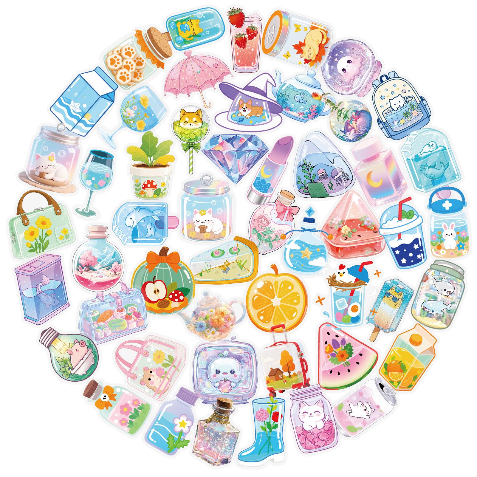 

Fun Sticker Pack For Water Bottles, Luggage, Laptop, And Phone Case Decoratio One Size