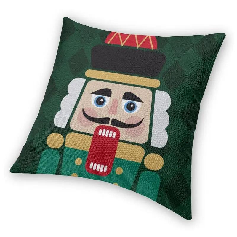 Nutcracker Doll Print Sofa Cushion Cover Pillowcase Home Decoration Party Car Bedding
