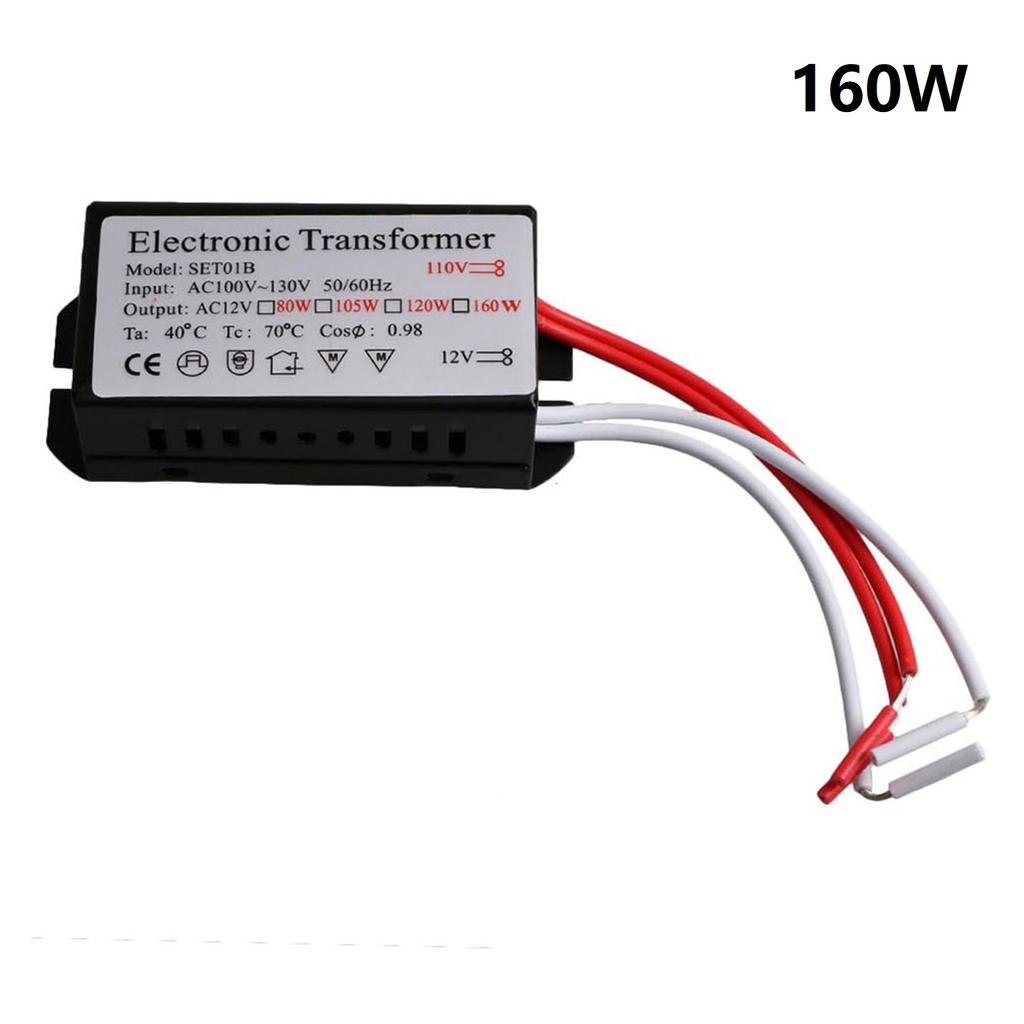 Electronic Transformer for AC12V Lighting Systems Halogen Xenon and LED Compatible AC110-130V Input 60W 120W 160W Output