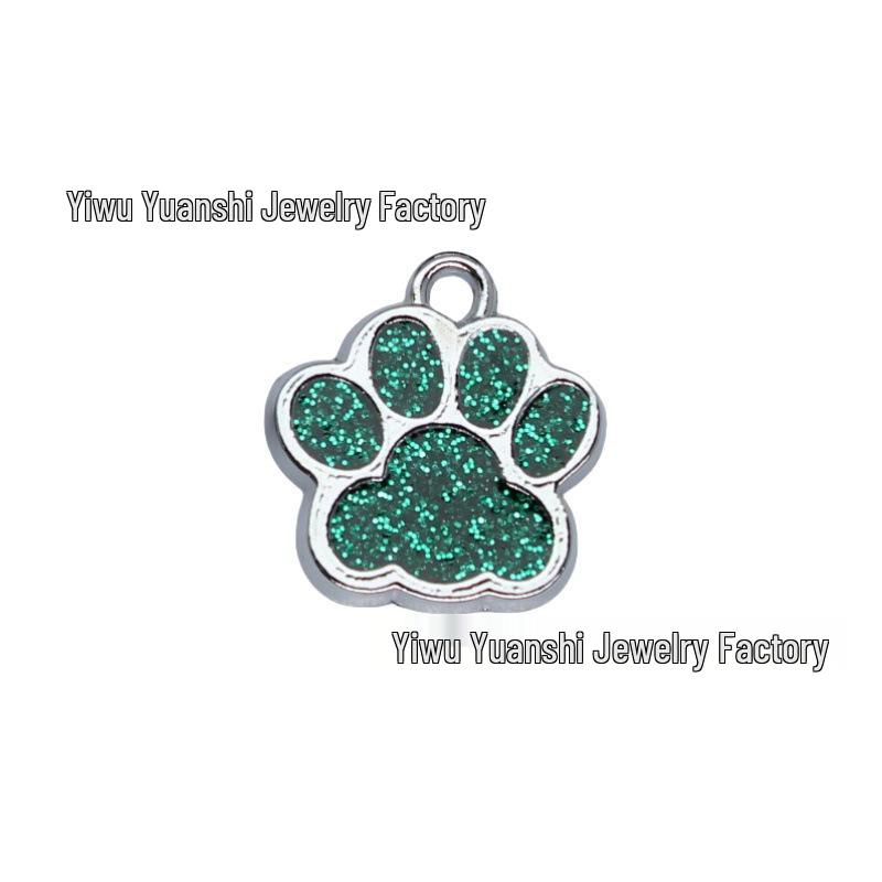 DIY Dog Paw Print Pendant: Glittery Customizable Pet Tag with Logo Printing Options