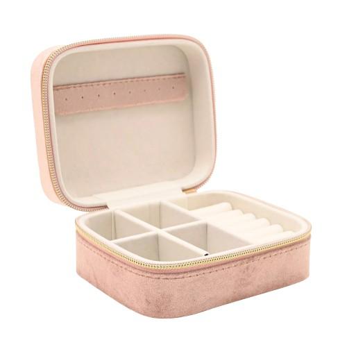 Sophia Classic Velvet Jewellery Box - Blush