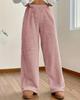 Women's Autumn & Winter Plush Sweatshirt and Loose Casual Pants Set - Solid Color, Warm, and Comfortable Fashion.