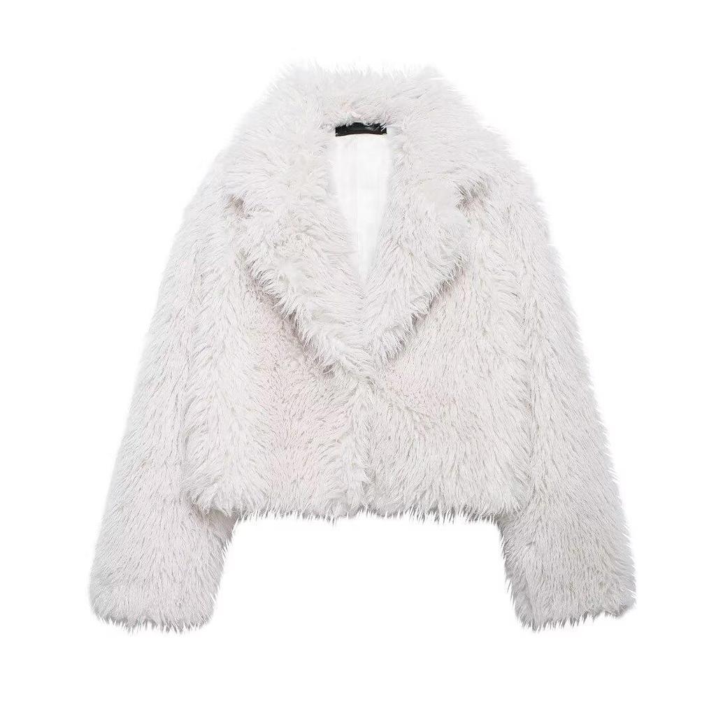 Autunno Inverno Donna Casual Giubbotti in Pelliccia Sintetica Moda Streetwear Solido Colletto Revers Caldo Oversize Cappotti Spessi
