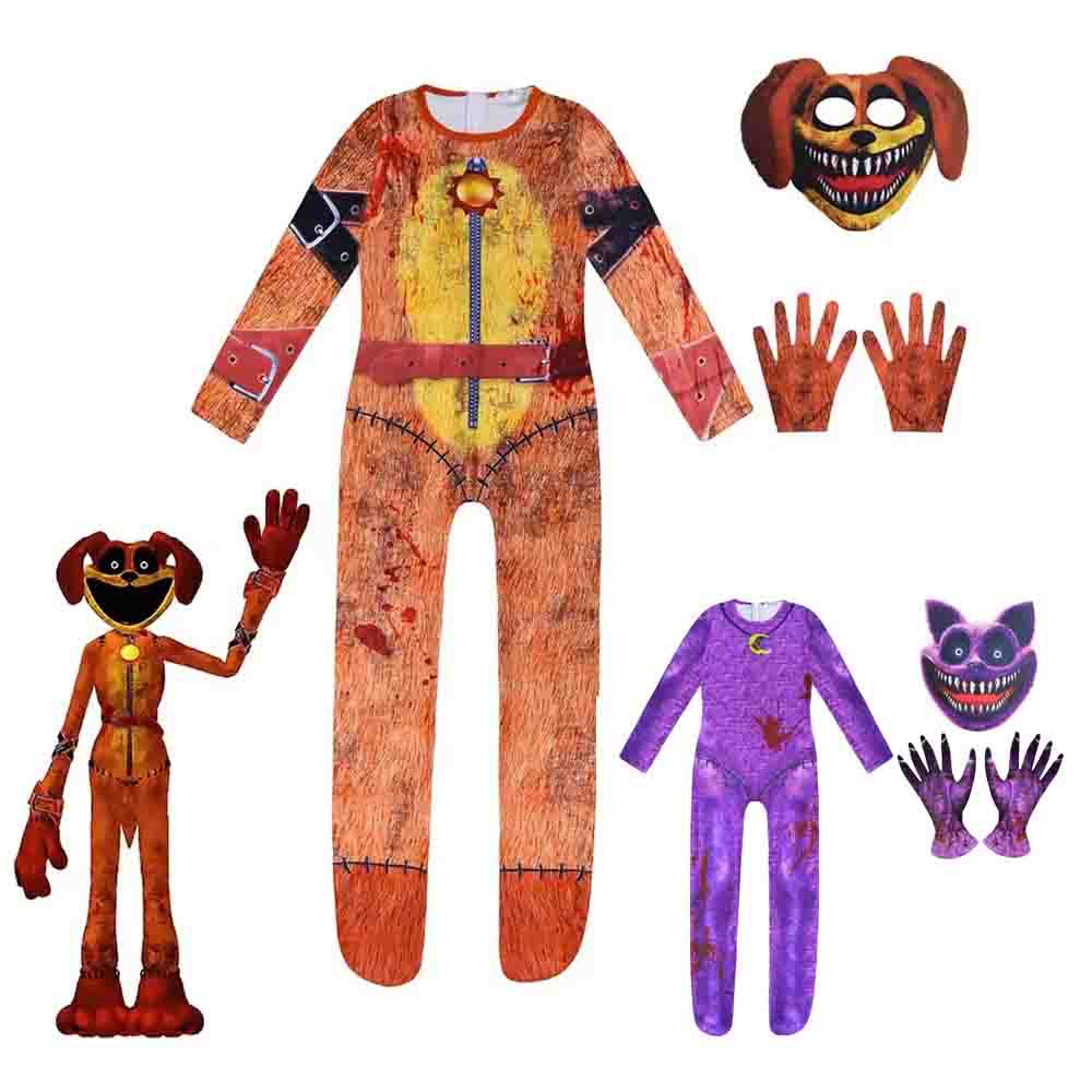 Halloween Costume Kids Cosplay Smile Critters Dogday Clothing Suit Birthday Party Bodysuit Mask Catnap Outfit Xmas Gift for Boys