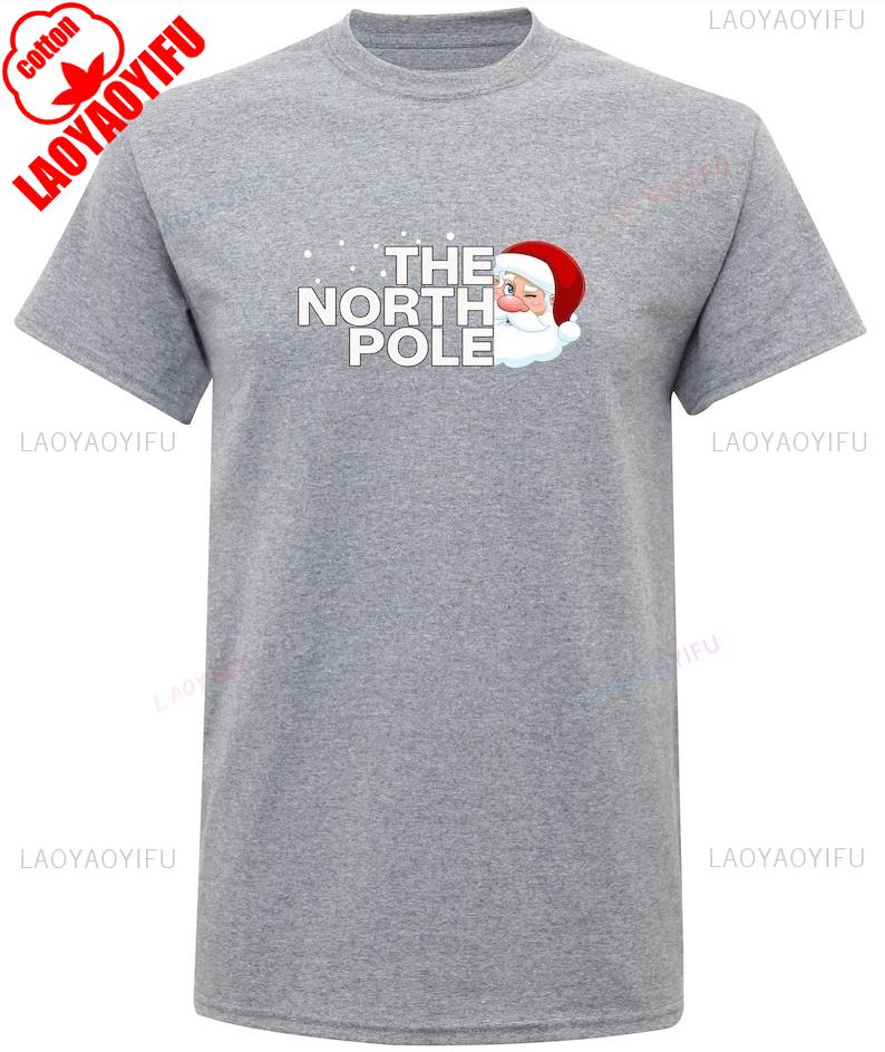 New in Tops  Tees The North Pole Santa Christmas Shirt Xmas Funny Unisex Cotton Tshirt Harajuku  Graphic T Shirts Short Sleeve