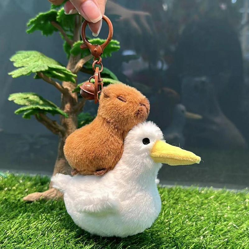 Wings With Capybara Plush Keychain Animal Pendant Cartoon Toy Doll Gift Kids