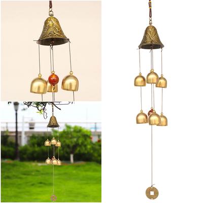 Dragon Phoenix Lucky Wind Chimes Multifunction Copper Alloy Bell Lightweight Fengshui Bell Pendant for Holiday Decoration Gifts