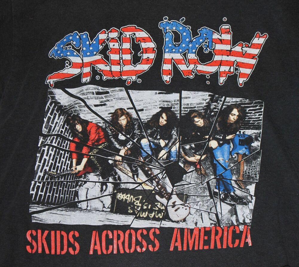 sНовая футболка Skid Row Skid Across America для мужчин, черная, с коротким рукавом, все размеры, Новая. Футболка Unisex XXL