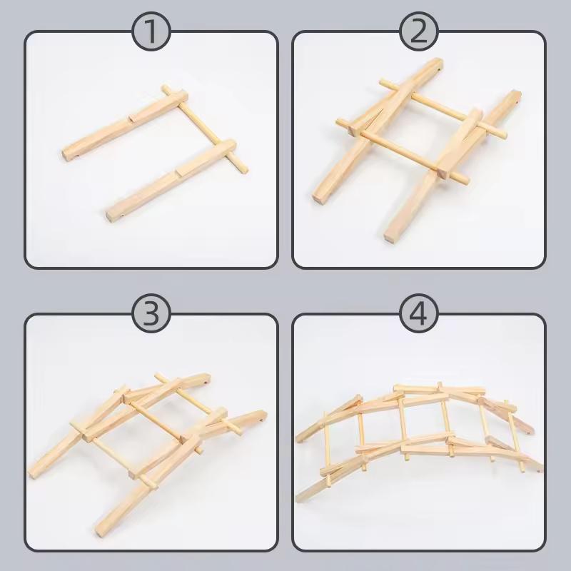DIY Wooden Beili Bridge Arch Bridge Construction Model Kit Building Blocks Handmade Science Production Experiment Assembly Toys