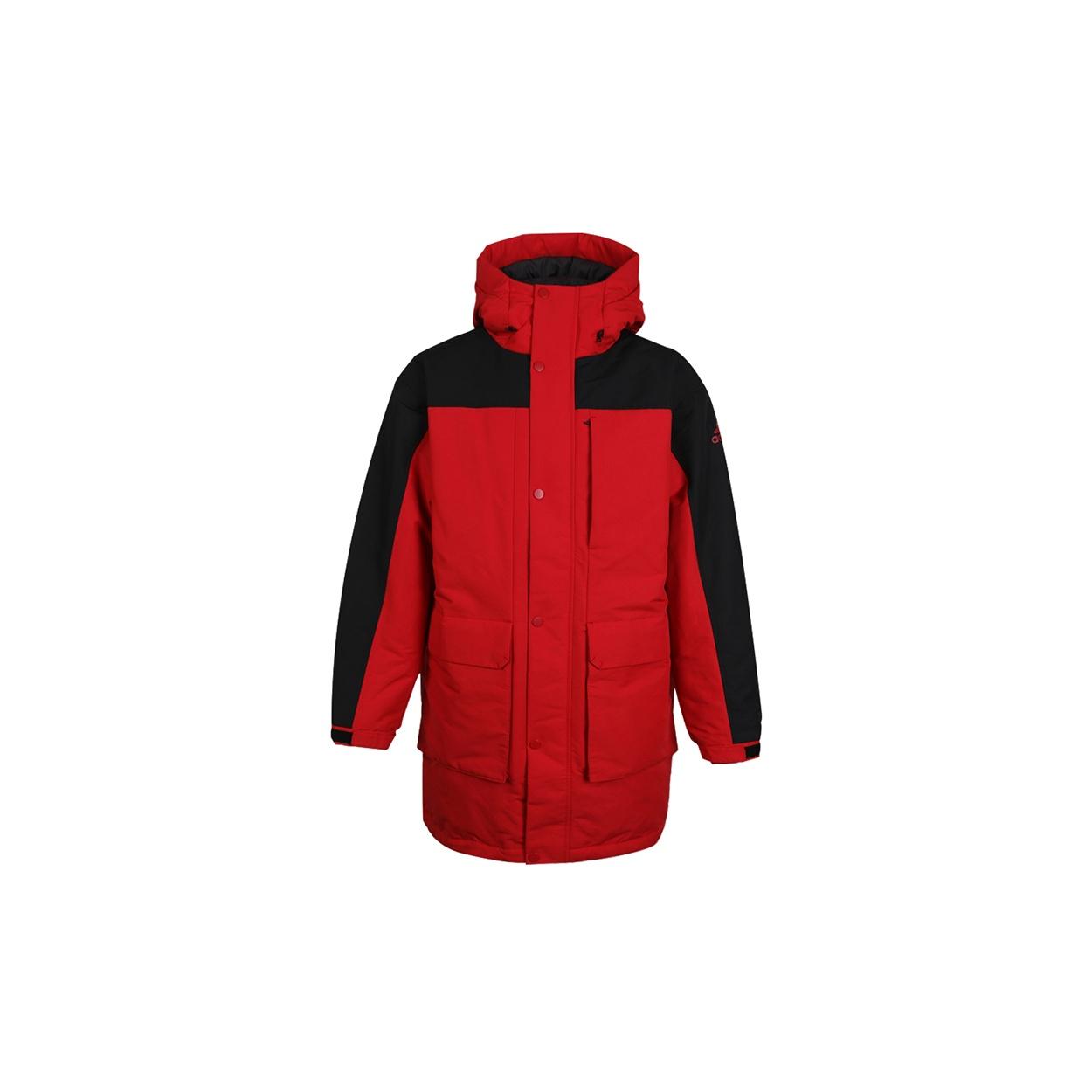 adidas Mid parka hooded Long Sleeves Down Jacket Red Men s GN9834 XL