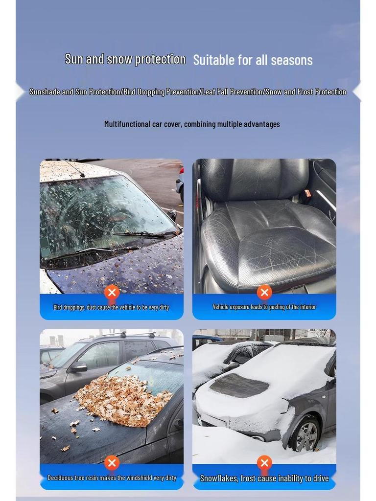 Car Windshield Snow Cover: Anti-freeze, Rainproof, Snowproof, Sunshade, and Heat Insulation