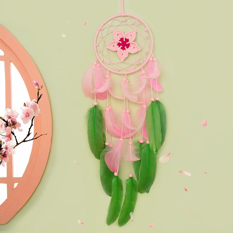 Hand-woven Crochet Dream Catcher Wind Chimes Bohemian Wall Hanging For Girl's Bedroom Window Decor Festival Gifts Home Accessory