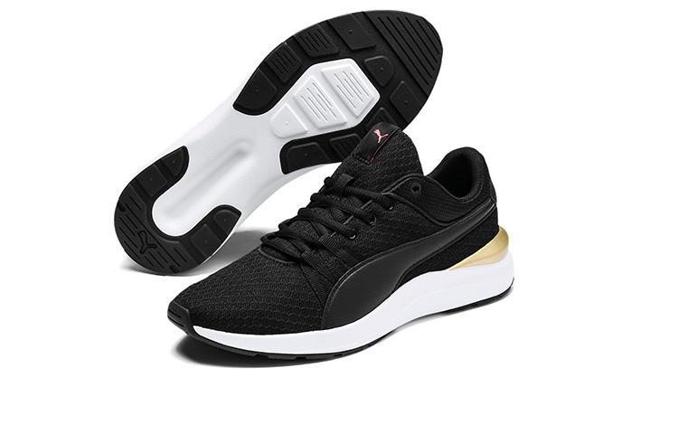 PUMA Adela Core Black/White/Gold Low Sneakers Women's 370544-01