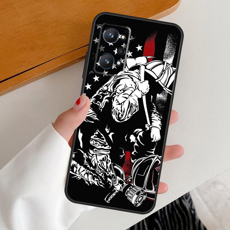 

Firefighter Heroes Fireman For Realme C67 C55 C53 C51 C35 C33 C31 C30 C25s C21Y GT Neo 6 GT5 9 10 11 12 Pro Plus Case Realme C33