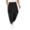 Men's Baggy Pants Casual Streetwear Belt Pure Color Joggers Fashion Harem Pants