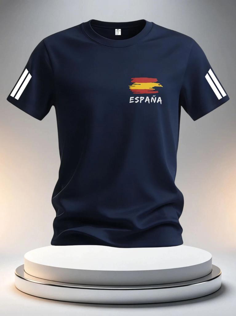 2026 Zomer Spanje Voetbalshirts voor Mannen Klassieke God Spanje Korte Mouw T-shirts Casual Ronde Hals Sportstijl T-shirt Mannen Kleding