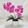 White Flower Pot Artificial Orchid Bonsai Multi-Bloom Artificial Faux Plants  Home Decor