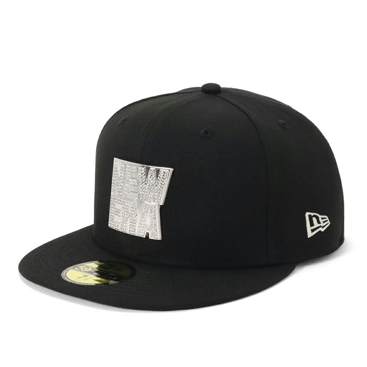

59FIFTY Rhinestone Size 7 5950 RHINESTONE BADGE NEWERA BLK [New Era] Cap, Black, 5/8,