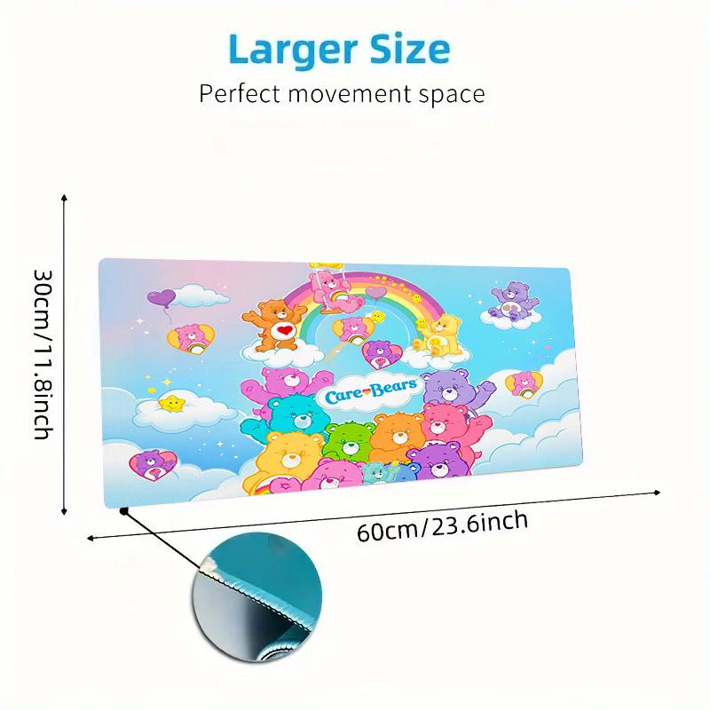 Cartoon Care Bear Color Mouse Pad Large Gaming Table Cushion Non-slip Laptop Tablet Big Mousepad XXL Mat Mini PC Playmat With Lock Edge