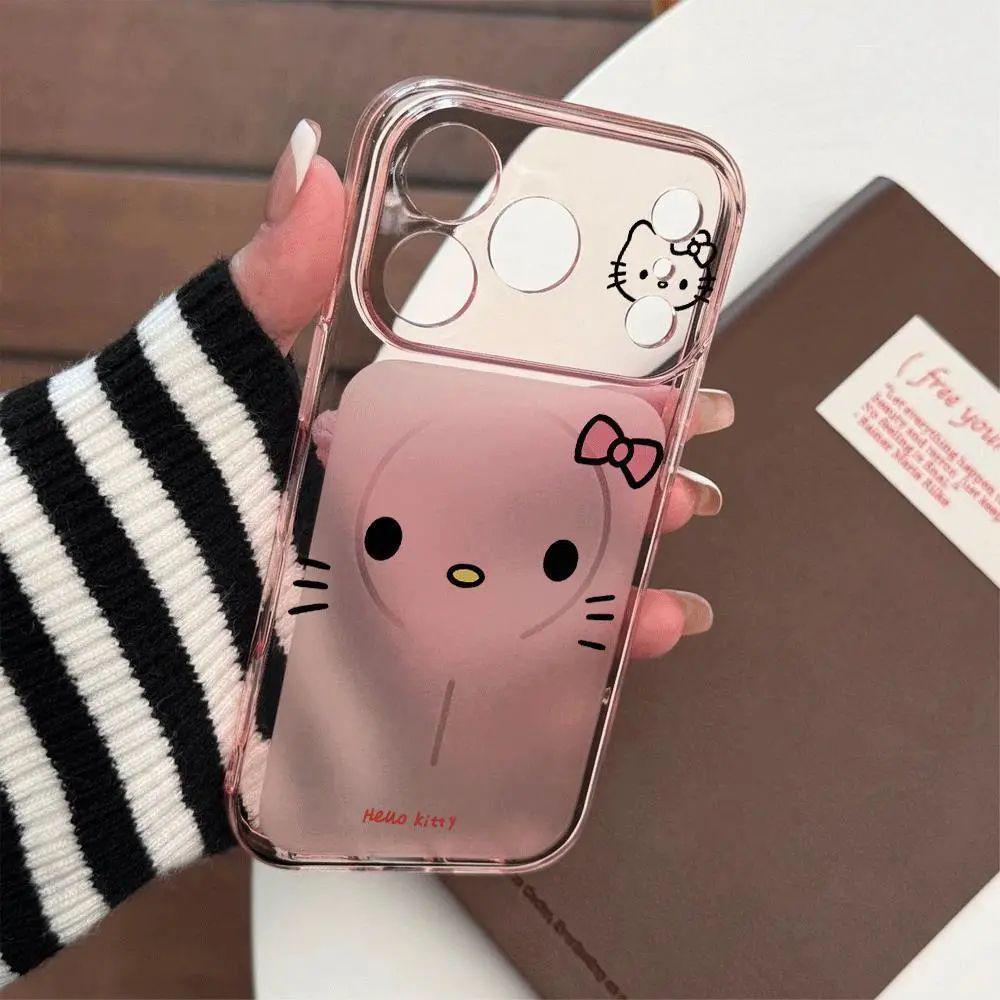 Hello Kitty Pink Magnetic Phone Case for Apple 17, 15, 14, 16 - Corning Soft Case