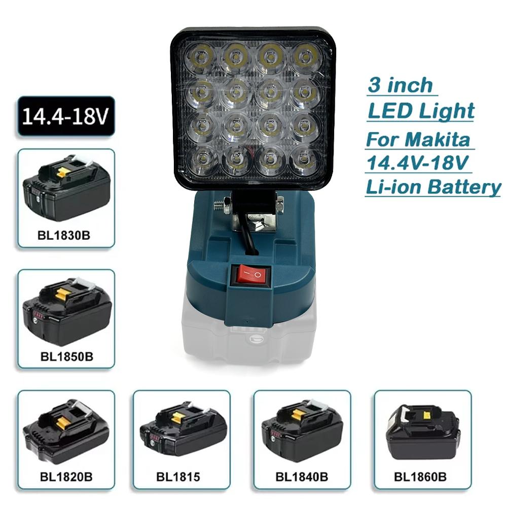 NEW Cordless LED Work Light For Makita 11.1V-18V Li-ion Battery Lantern Outdoor Flashlight Camping Lamp Emergency Lighting