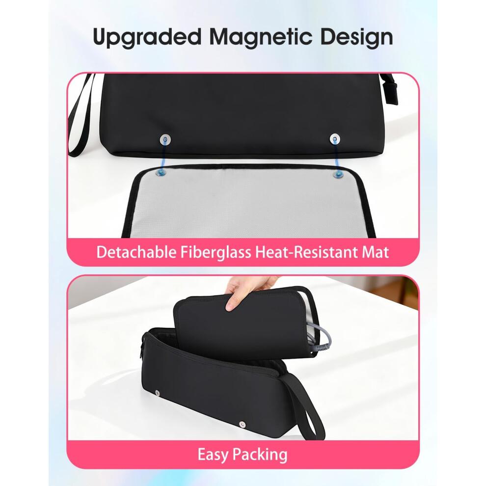 Large Capacity Hair Tool Travel Bag with Detachable HeatResistant Mat for Curling and Flat Irons
