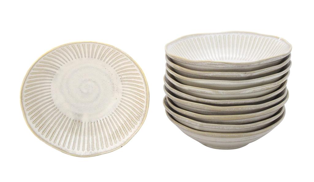 Castle Enterprises Old House Cafe Series Wa-Ke [Rice Bowls] - Perfect for Any Dish, Matte White Titanium, Set of 10, 16.5cm Diameter X 4.7cm Height