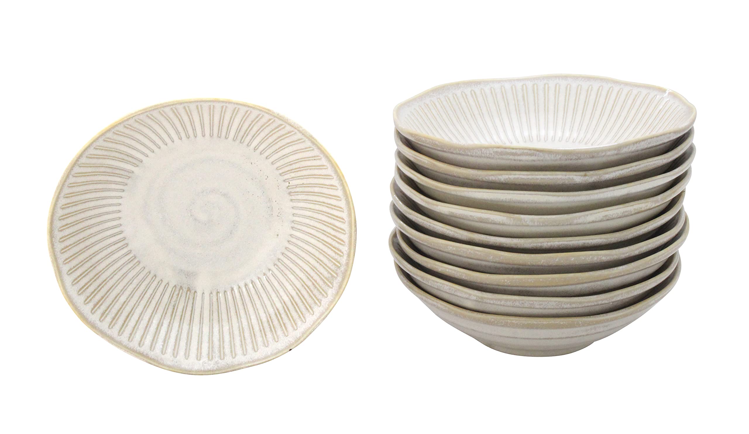 

Castle Enterprises Old House Cafe Series Wa-Ke [Rice Bowls] - Perfect for Any Dish, Matte White Titanium, Set of 10, 16.5cm Diameter x 4.7cm Height