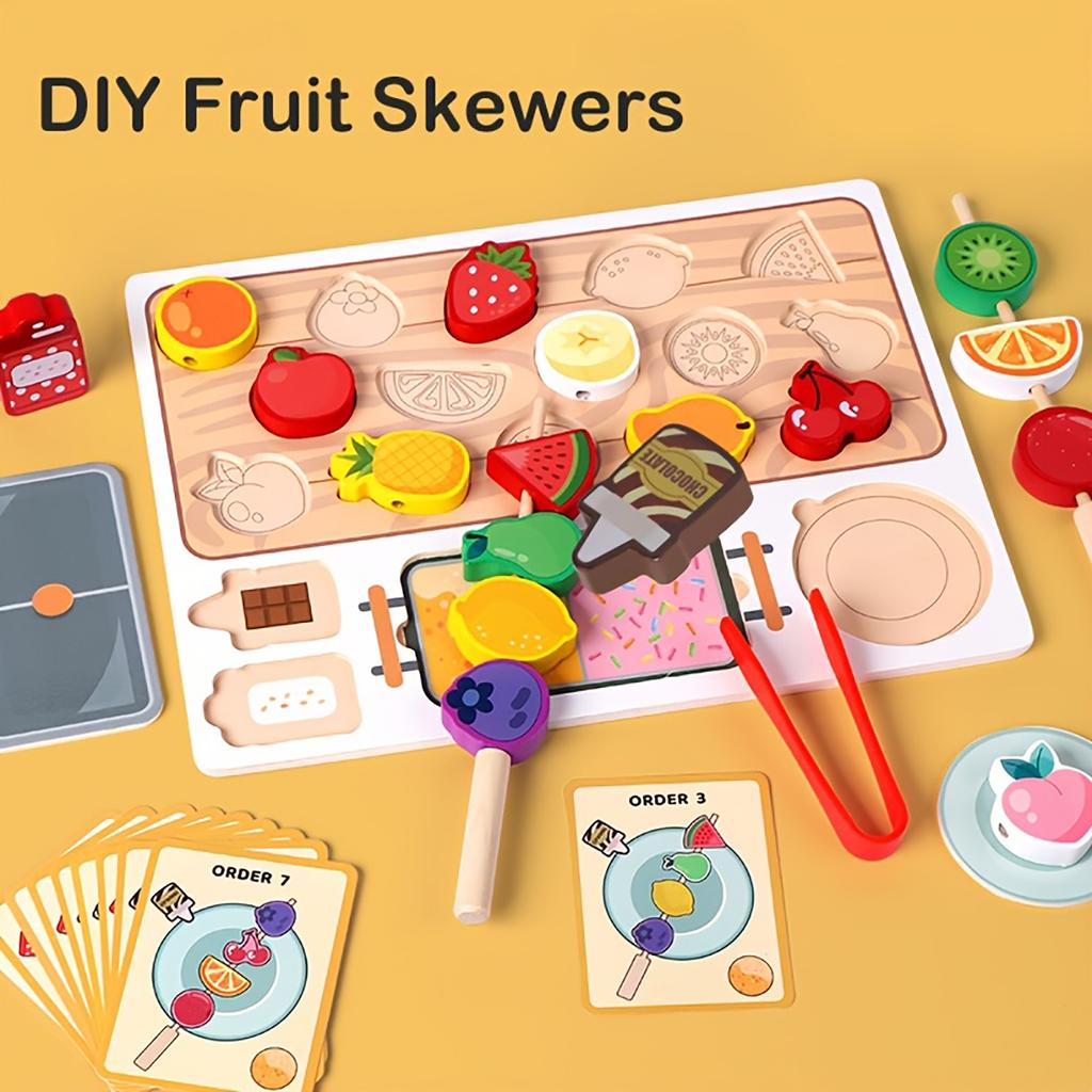 Children's Wooden Early Education Fruit Three-dimensional Puzzle Toys