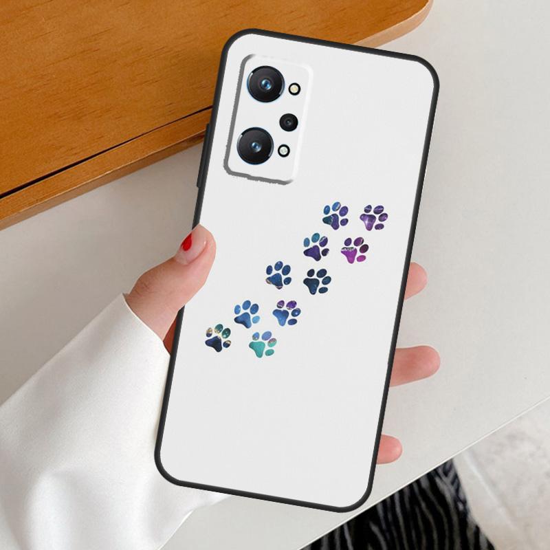 Dog foot print Paw Colorful Pattern For Realme 15 GT7 Pro GT6 10 11 12 13 14 Pro Plus C65 C67 C63 C61 C51 C53 C35 C75 C55 Case