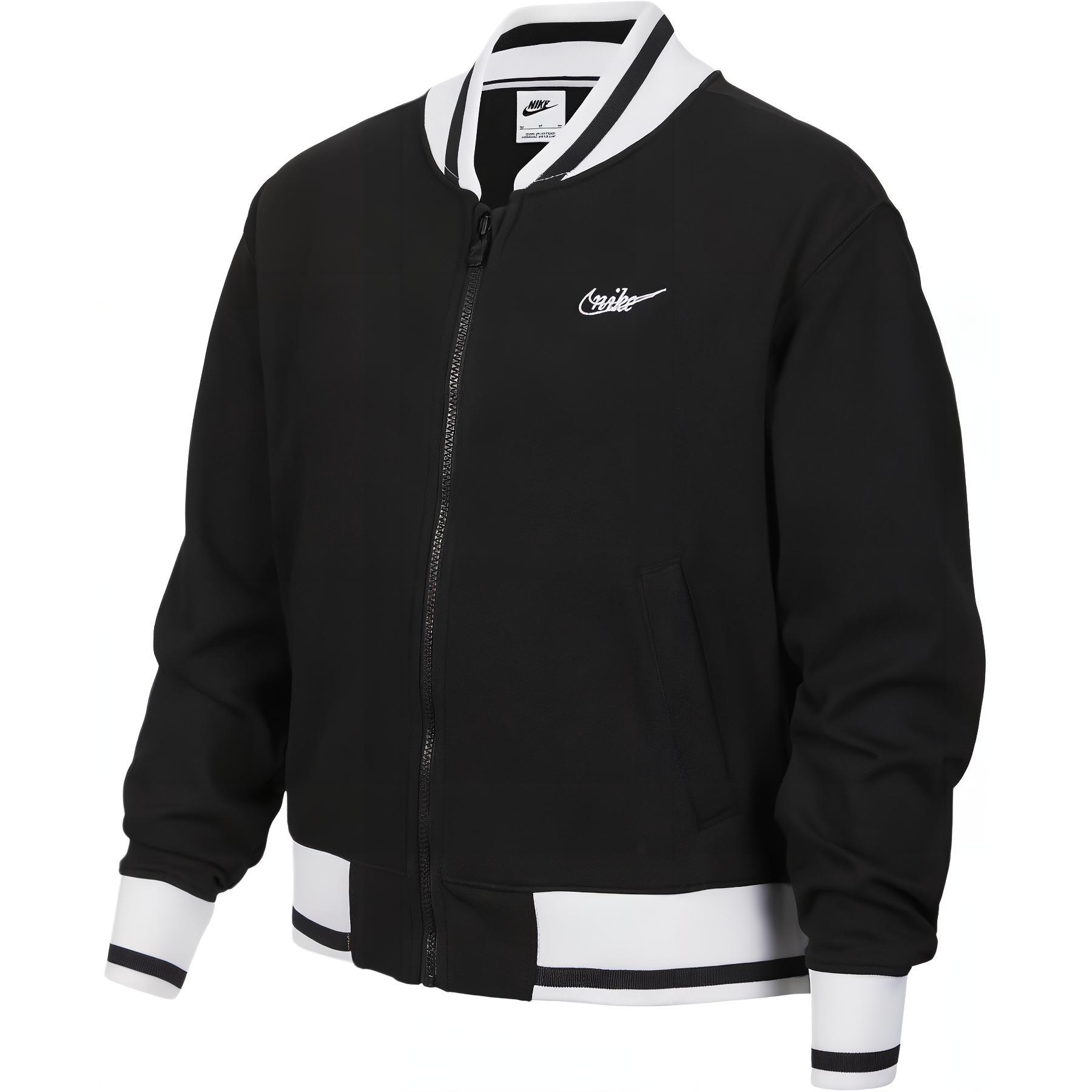 

Nike Color Block Zipper Loose Casual Jacket Kids jackets Black FV0193-010 XL