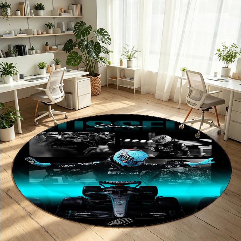 George Russell Printed Round Crystal Velvet Rug Soft Non Slip Floor Carpet For Bedroom Holiday Gift