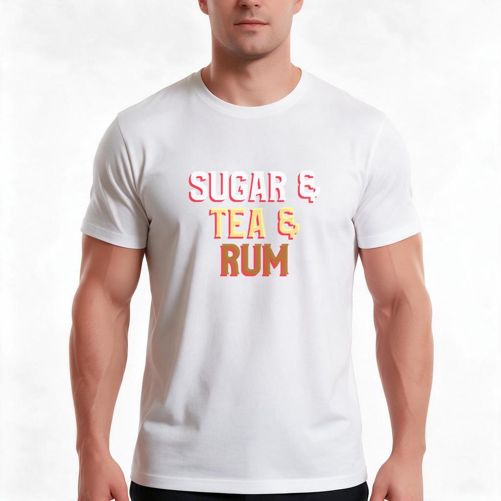 Sugar And Tea And Rum Tshirt Summer Casual Cotton Tee Oversized Streetwear Tops Vintage Graphic Print Unisex Unisex Unisex