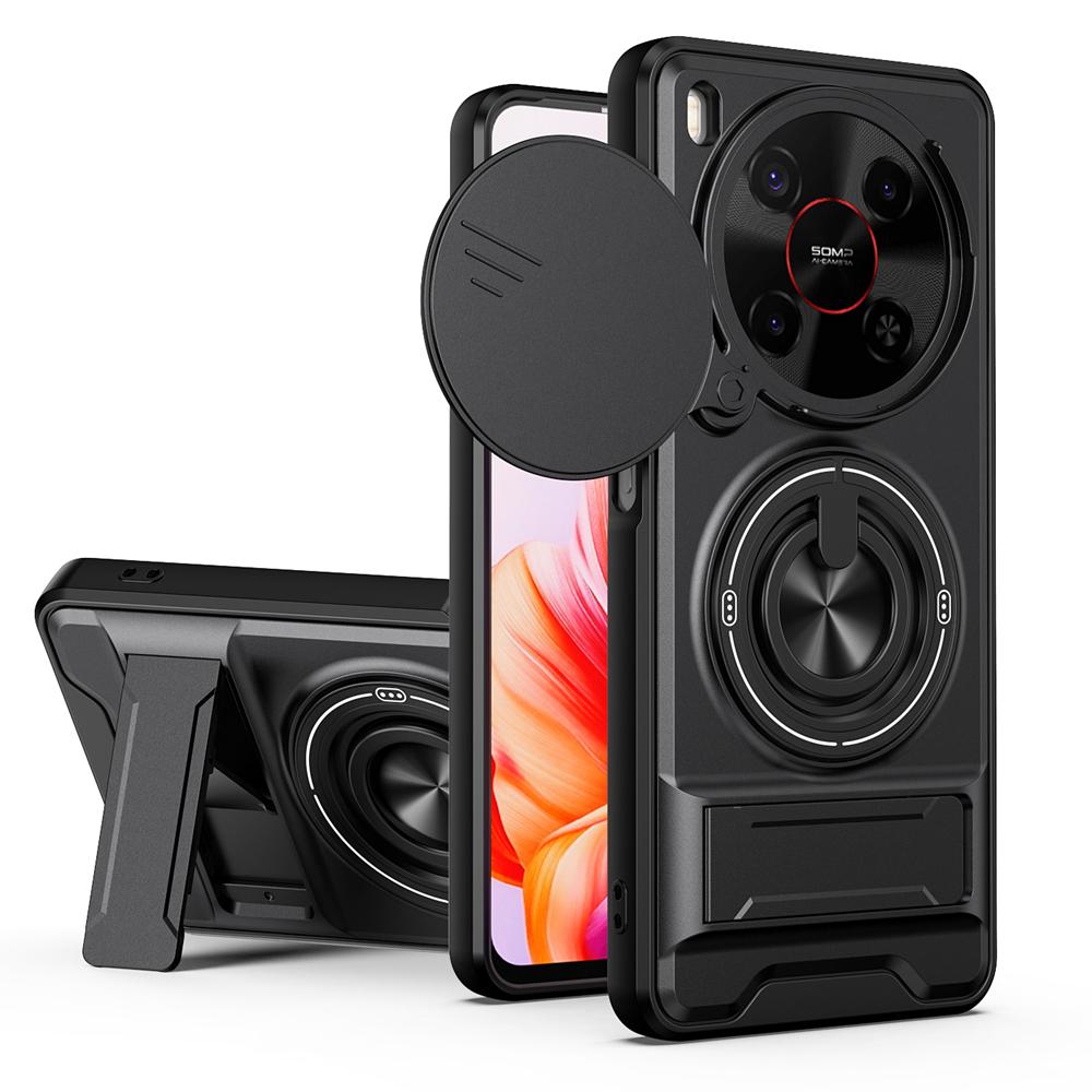 KEYSION Magnetic Phone Case for ZTE nubia V70 Max Blade V70 Max Slide Camera Protection Upright Stand 360° Ring Shockproof Cover