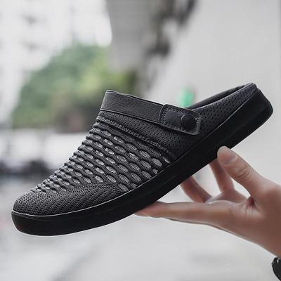 Summer Men's Backless Walking Mule Slip-on Closed Toe Loafer Casual Slide Slipper Traveltime Mule for Men