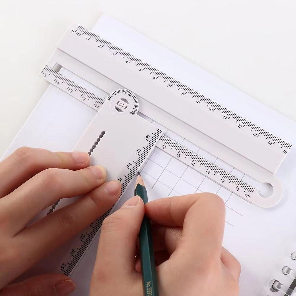 30cm Folding Geometric Ruler White Circular Drawing Ruler Geometric Drawing Ruler  School Use