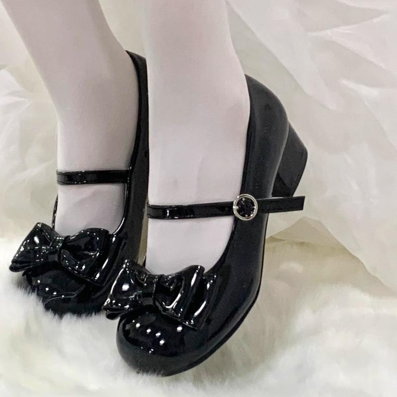 Women Lolita Shoes Round Toe Women Flats Cross Straps Bow Cute Pumps Girls Princess Party Shoes Trend Luxury Mary Jane Shoes