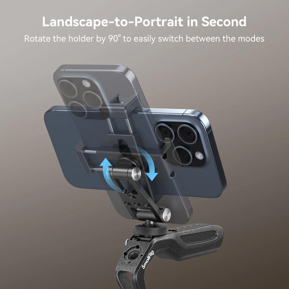 SmallRig Metal Phone Holder with Cold Shoe Mount Phone Support for DJI RS 3 /RS 3 Pro/ RS 3 Mini /RS 4Pro/RS 4 w Cold Shoe 4382