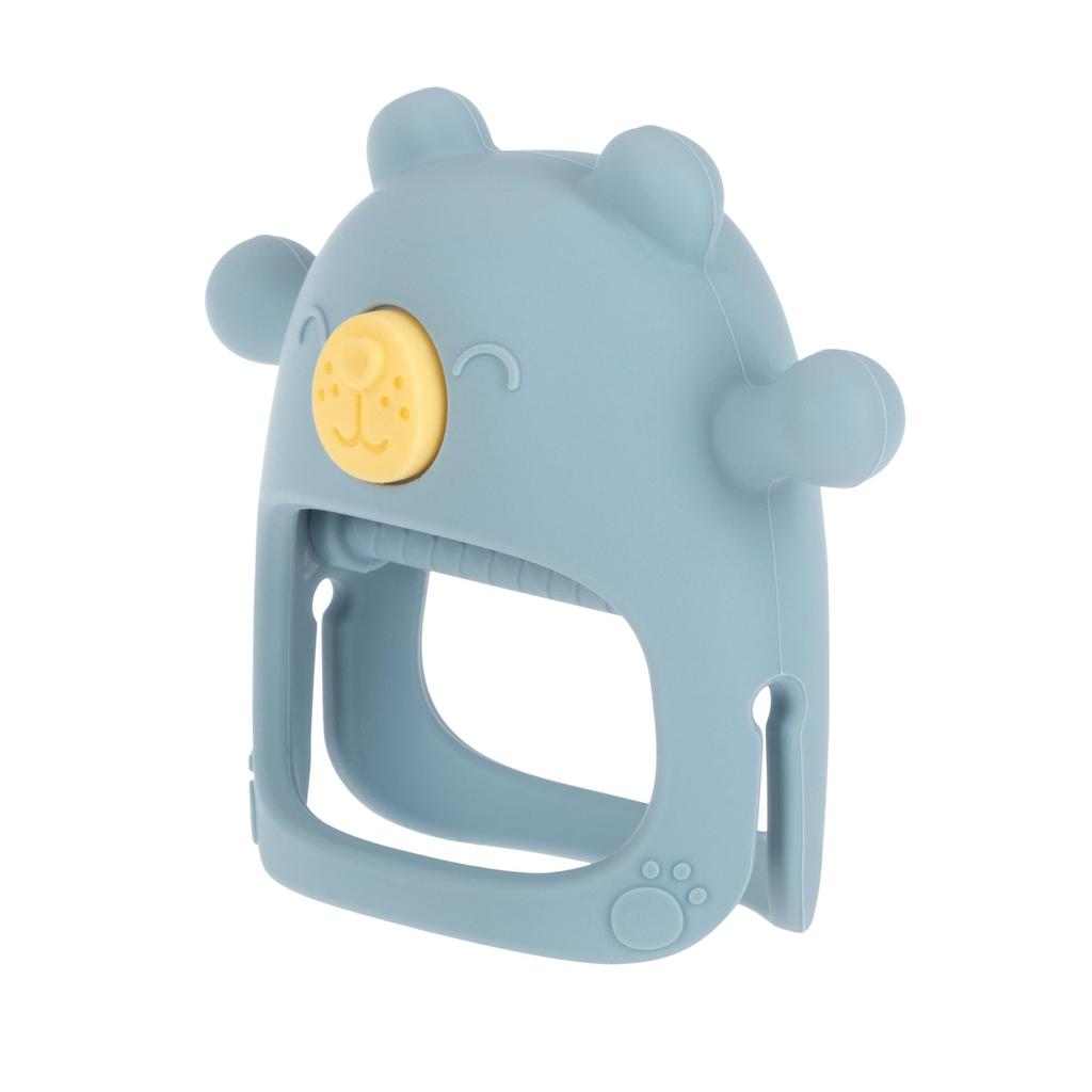 Nuby Silicone Teething a baby teether that fits snugly around the encourages focused independent Mitten, wrist, play, BPA-free silicone, Blue,