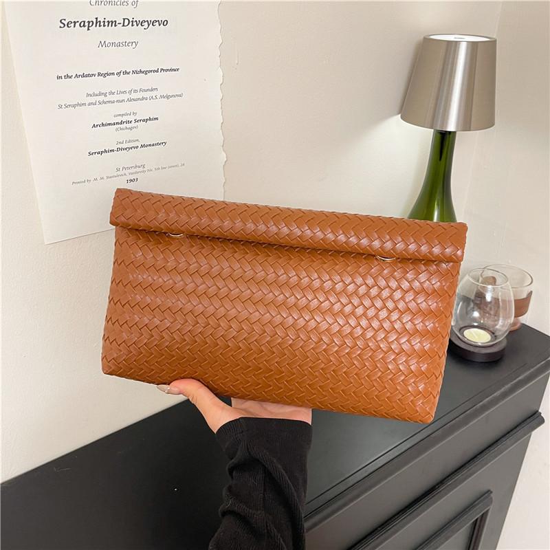 Large-capacity Temperament, Solid Color, Simple and Versatile Clutch Bag, High-end Texture, Casual Work, Commuting, Business Bag, Women