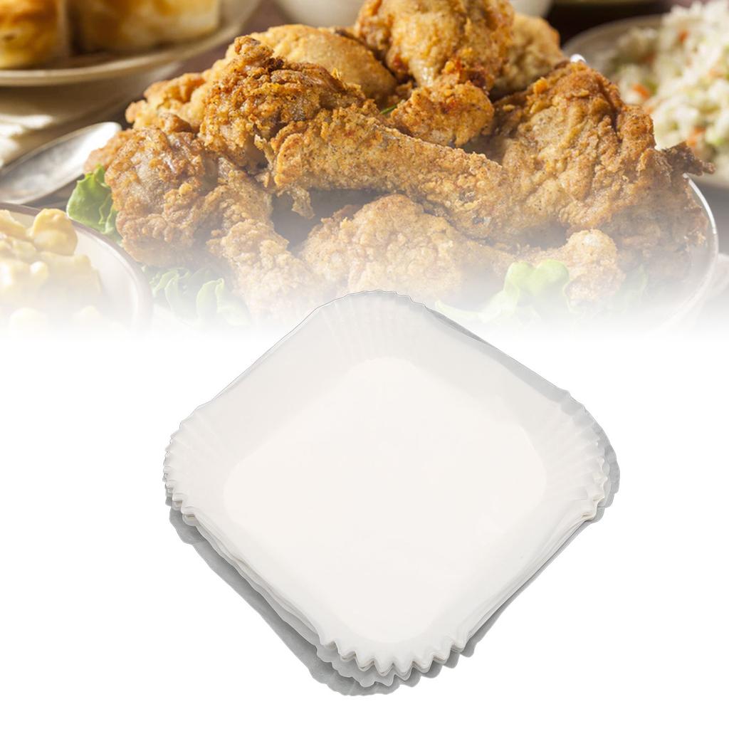 100Pcs Fryer Disposable Non Stick Paper Liner Oil Proof Waterproof Fryer Oil Paper for Microwave Frying Pan