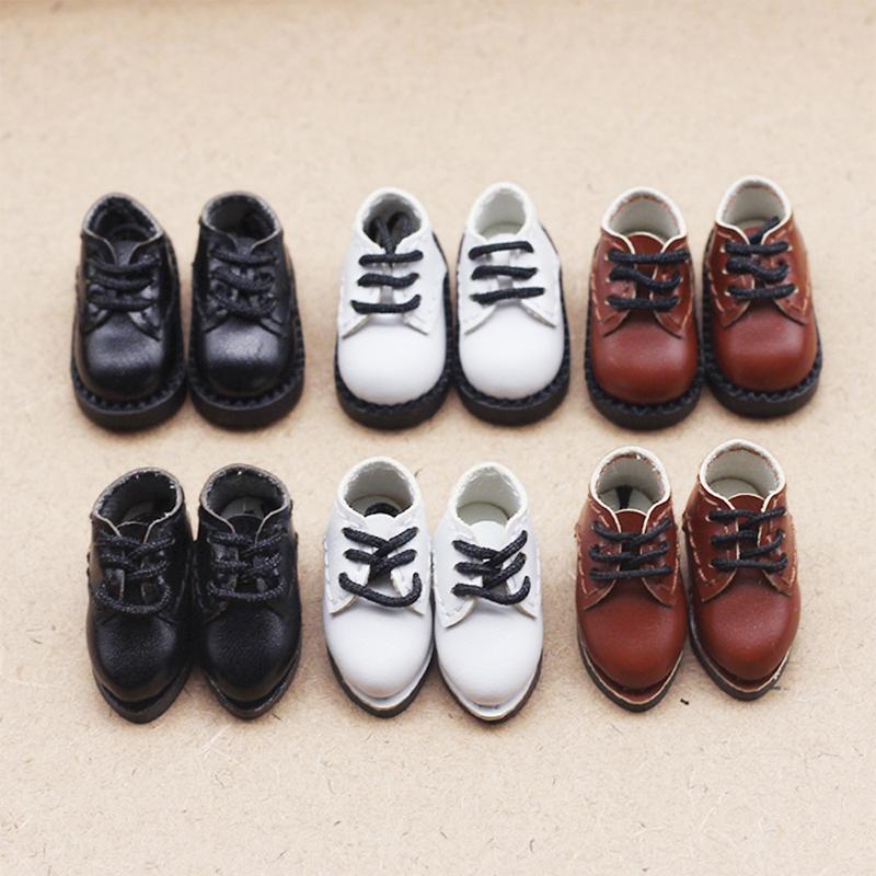 Ob11 Dod 1/12 Bjd Doll Shoes Casual Hand-Made Faux Pu Leather Doll Shoes