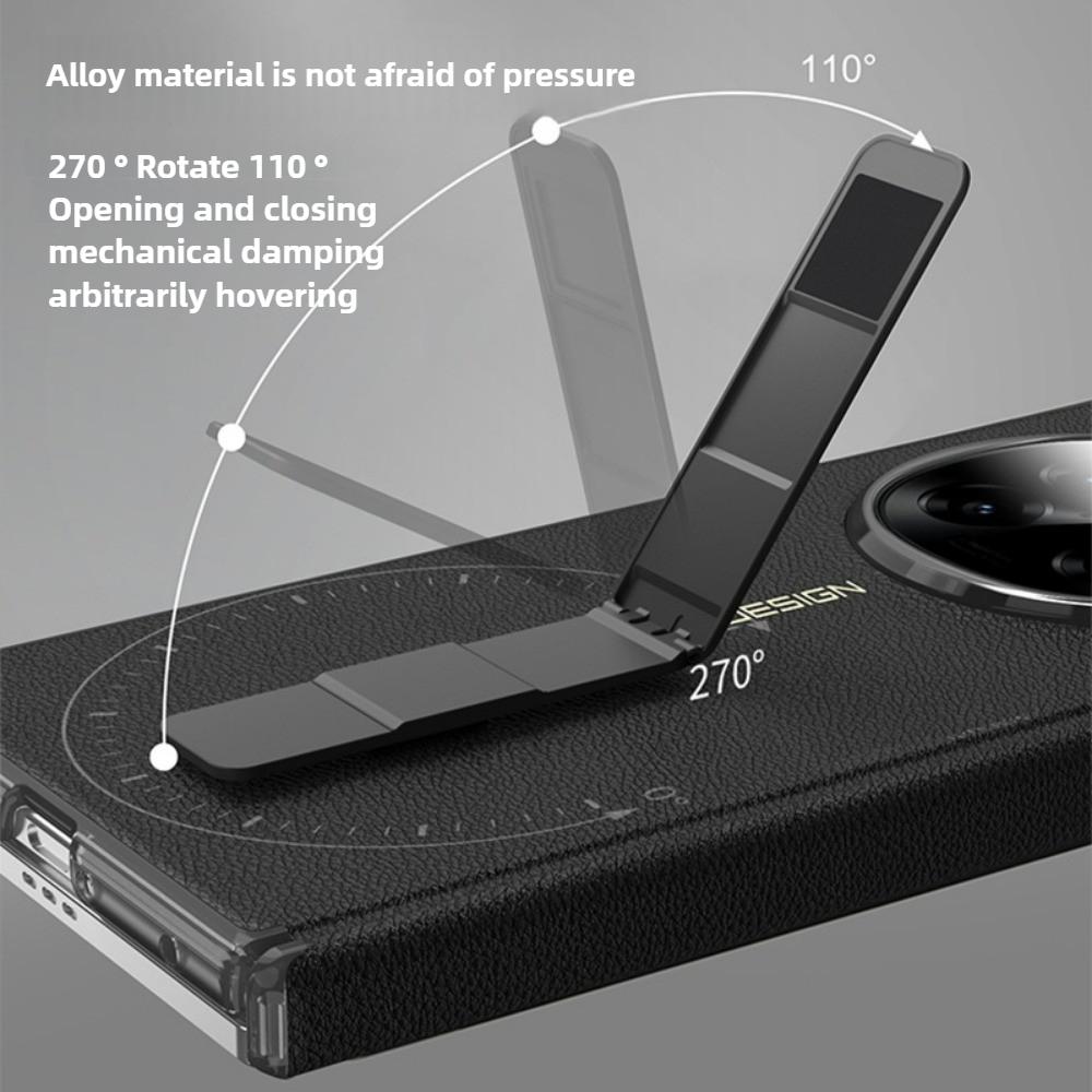 For OPPO Find N5 Case Luxury High-quality Matte Leather Rotating Bracket Folding Hinge Shockproof Protection Back Cover No Film