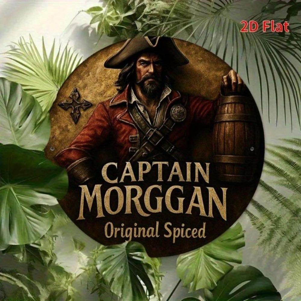 Vintage plechová cedule Captain Morgan Rum Bar Pirátské nástěnné umění Domácí Pub Dekor