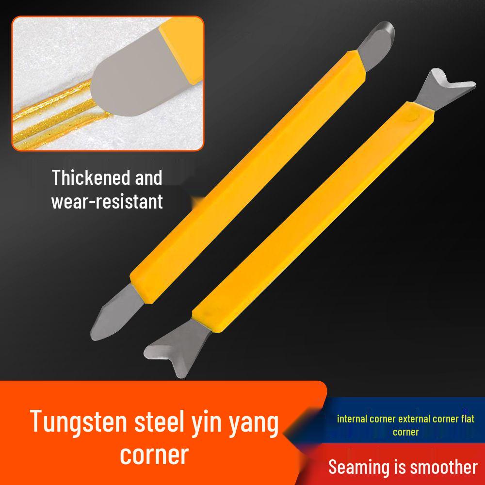 Tungsten Steel Seam Pressing Tool: Yin Yang Corner Construction Glue Scraper, Tile Plastic Seam Piece, Multifunctional Beauty Seam Blade.