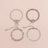 4pcs Set Hip-hop Trend Snake Bone Chain Retro Metal OT Buckle Round Card Bracelet for Women Punk Rock Jewelry Set Accessory Gift