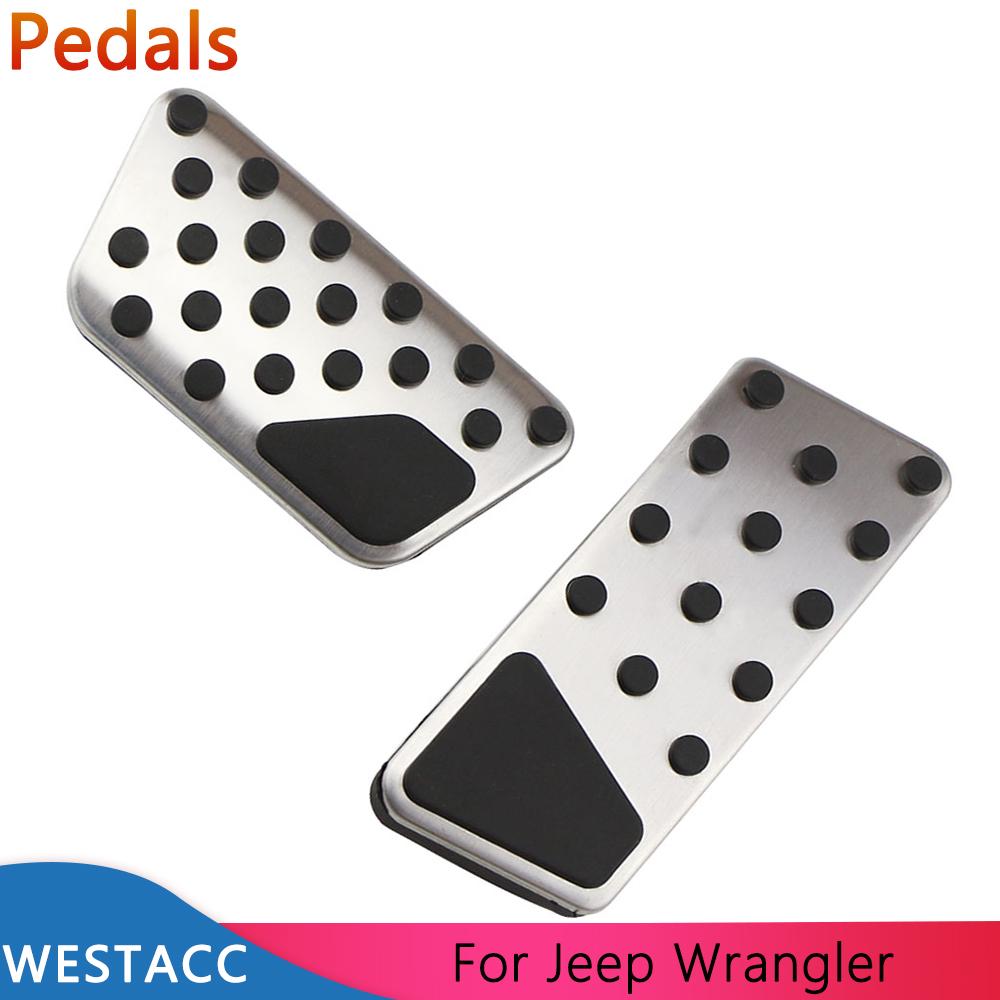 Stainless Steel Car Pedals Accelerator Gas Brake Pedal Cover for Jeep Wrangler JK 2007 - 2017 AT Parts Interior