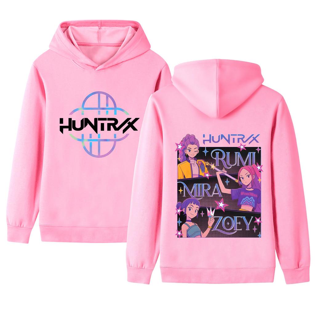 B1225-2 Kids Boys Girls Kpop Rumi Zoey Mira Double-sided Print Long Sleeves Hoodie