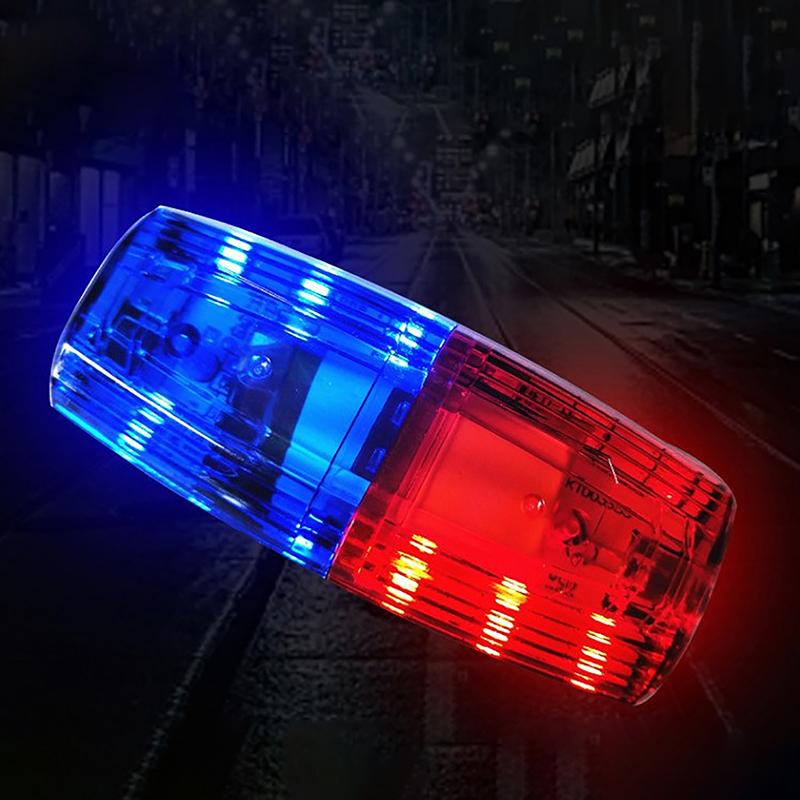 LED Skulderlampe Rød Blå Forsiktighetslys Nødlys Politilys Blinkende Skulderlampe USB Oppladbar Skuldervarsling