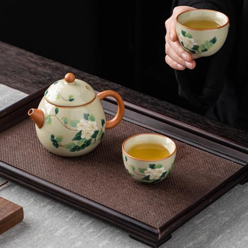 Handgjord Lila Lera Xishi Tekanna – Kinesisk Yixing Zisha Tekanna med Kulhålsfilter för Gongfu Te & Presentuppsättning